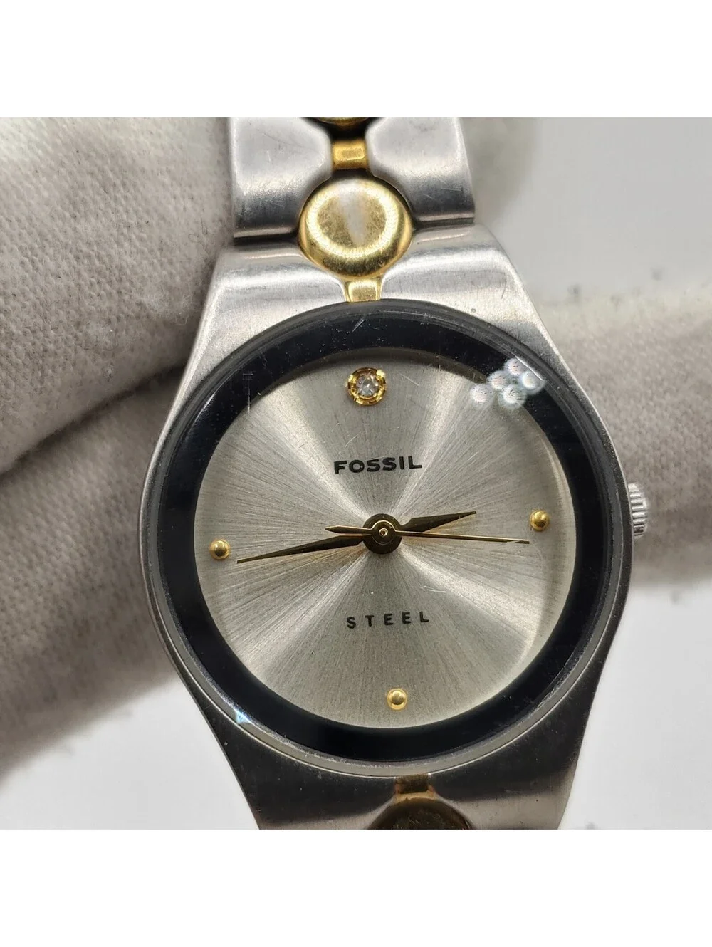 Fossil Steel Watch Women 25mm New Battery Two-Tone Armstrong PR5153
